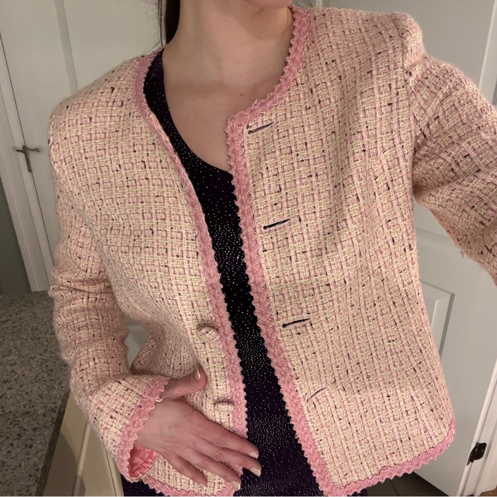 Pink Tweed Women's Blazer